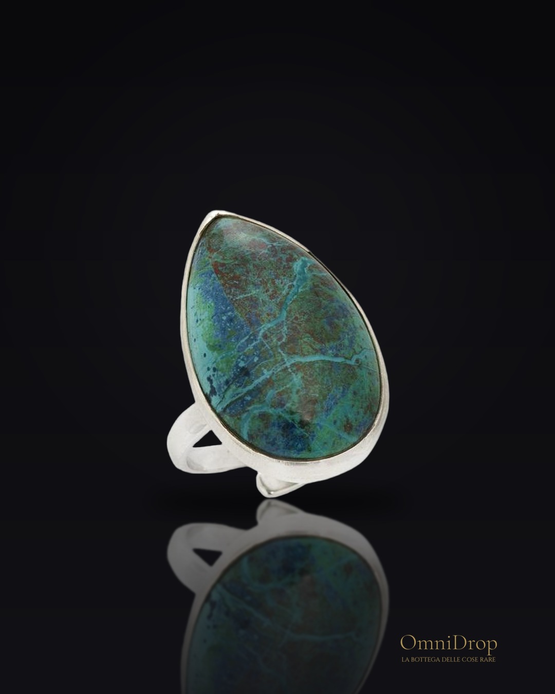 Anello shattuckite blu naturale, per condividere i tuoi valori