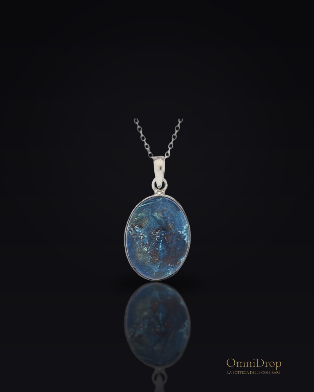 Ciondolo ovale con shattuckite blu, per evocare i tuoi sogni