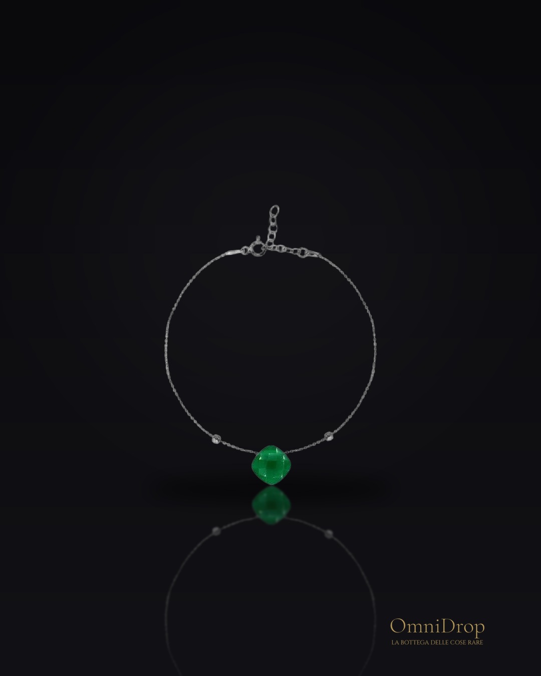 Bracciale calcedonio verde, per evocare la natura