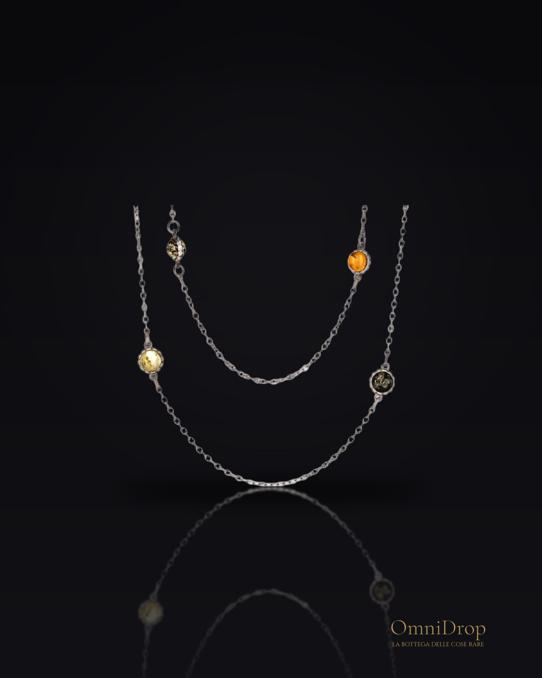 Collana ambra multicolore, per evocare il passato