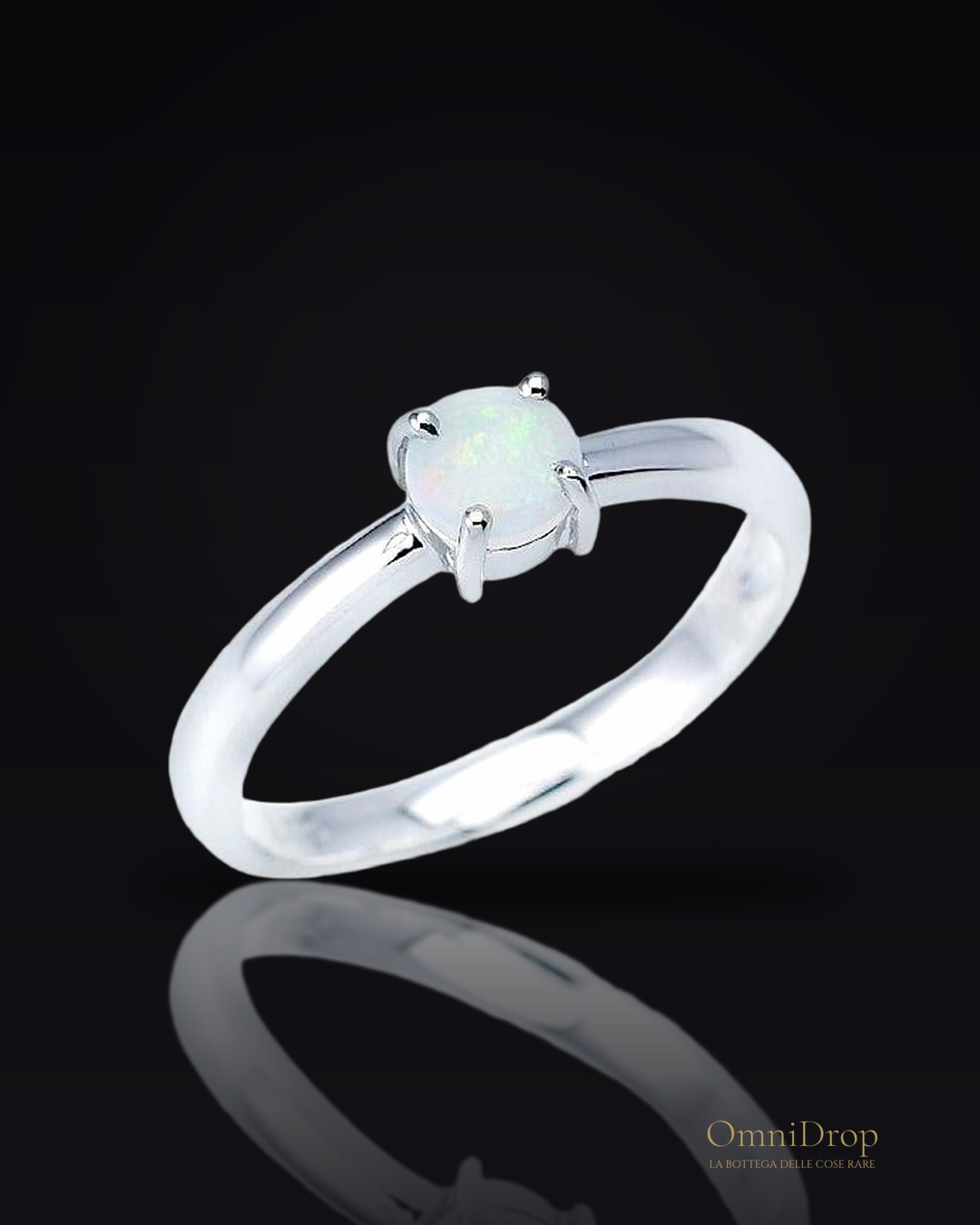 Anello opale bianco naturale, per racchiudere il sole Aussideo