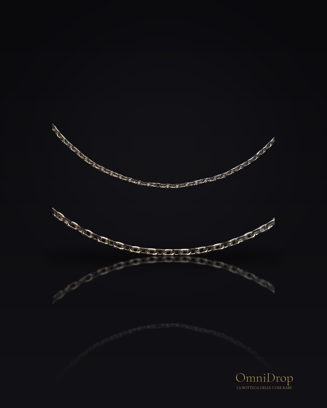 Catena in argento rodiato 925, cavo 0, 30 mm, 42 cm + 3 cm, per celebrare la tua eleganza quotidiana