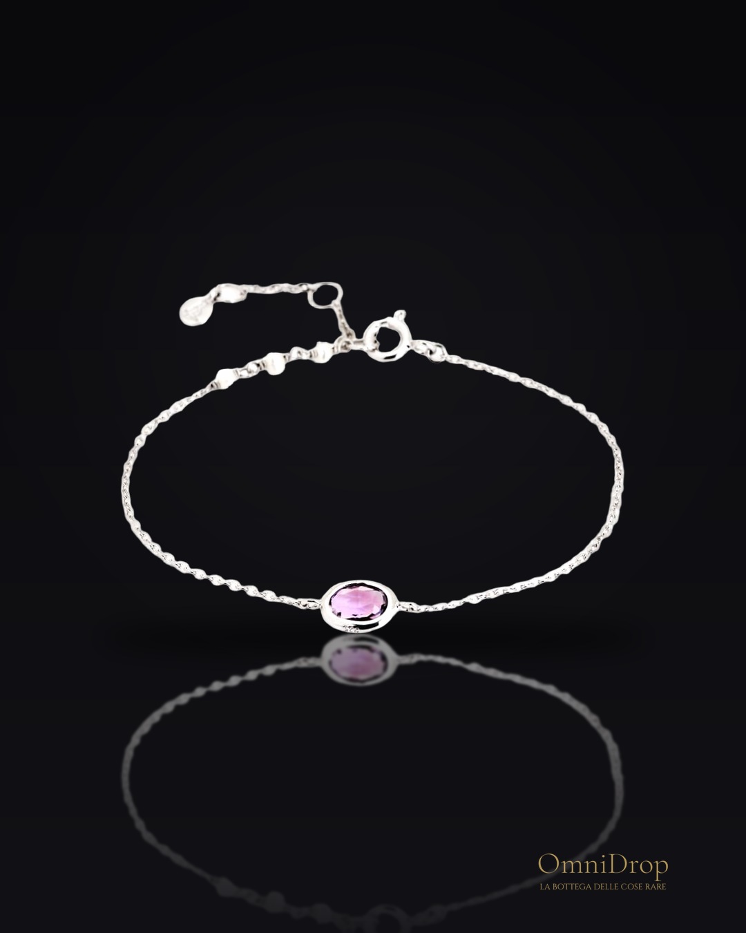 Bracciale ametista viola, per evocare l'essenza naturale