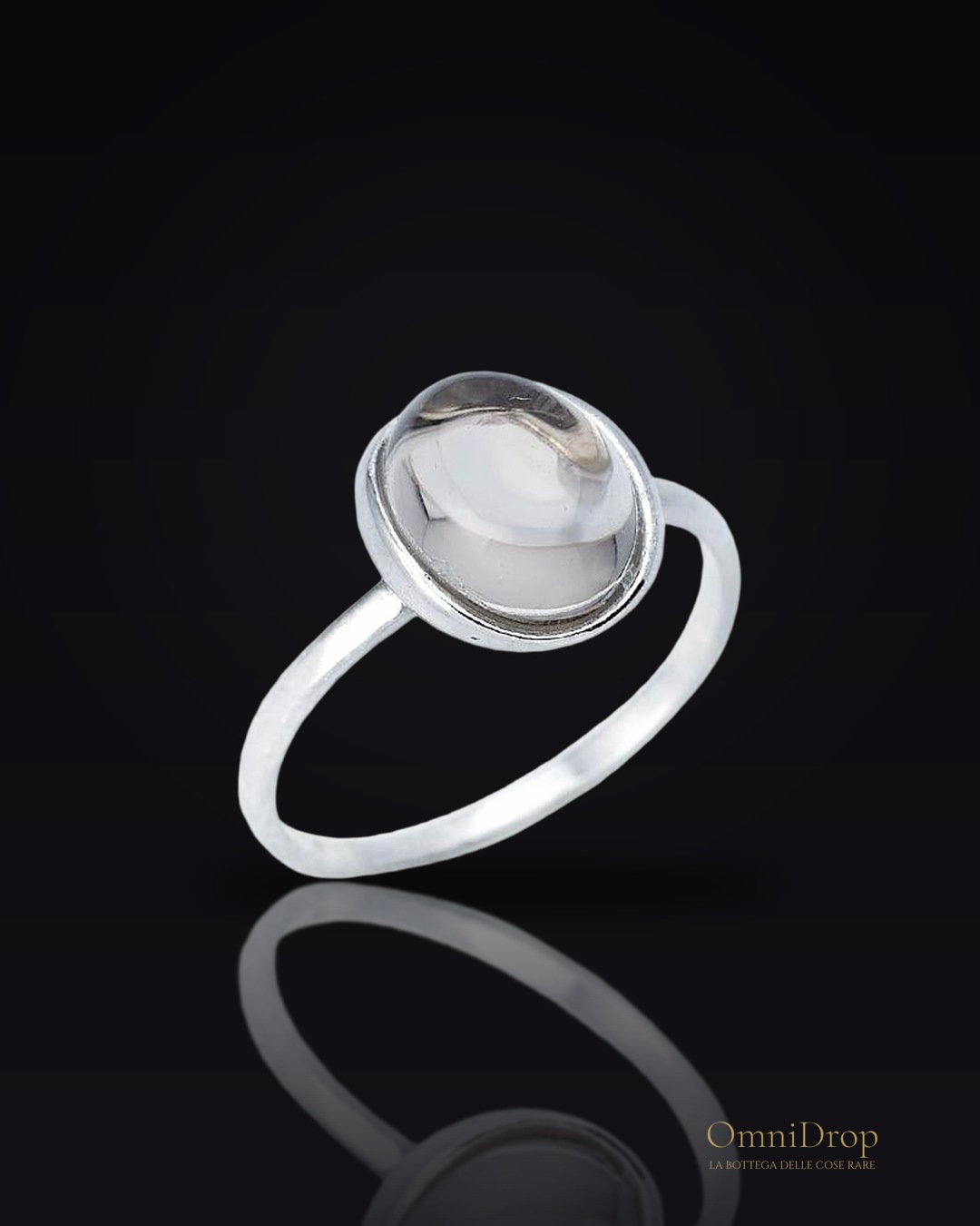 Anello quarzo fumé naturale, per trasparenza interiore