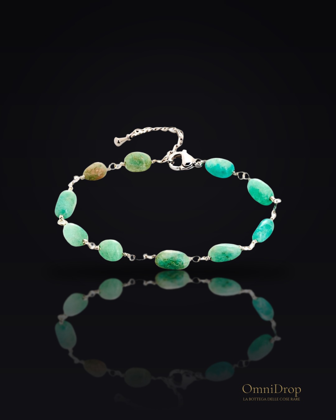 Bracciale amazzonite blu, per evocare l'oceano