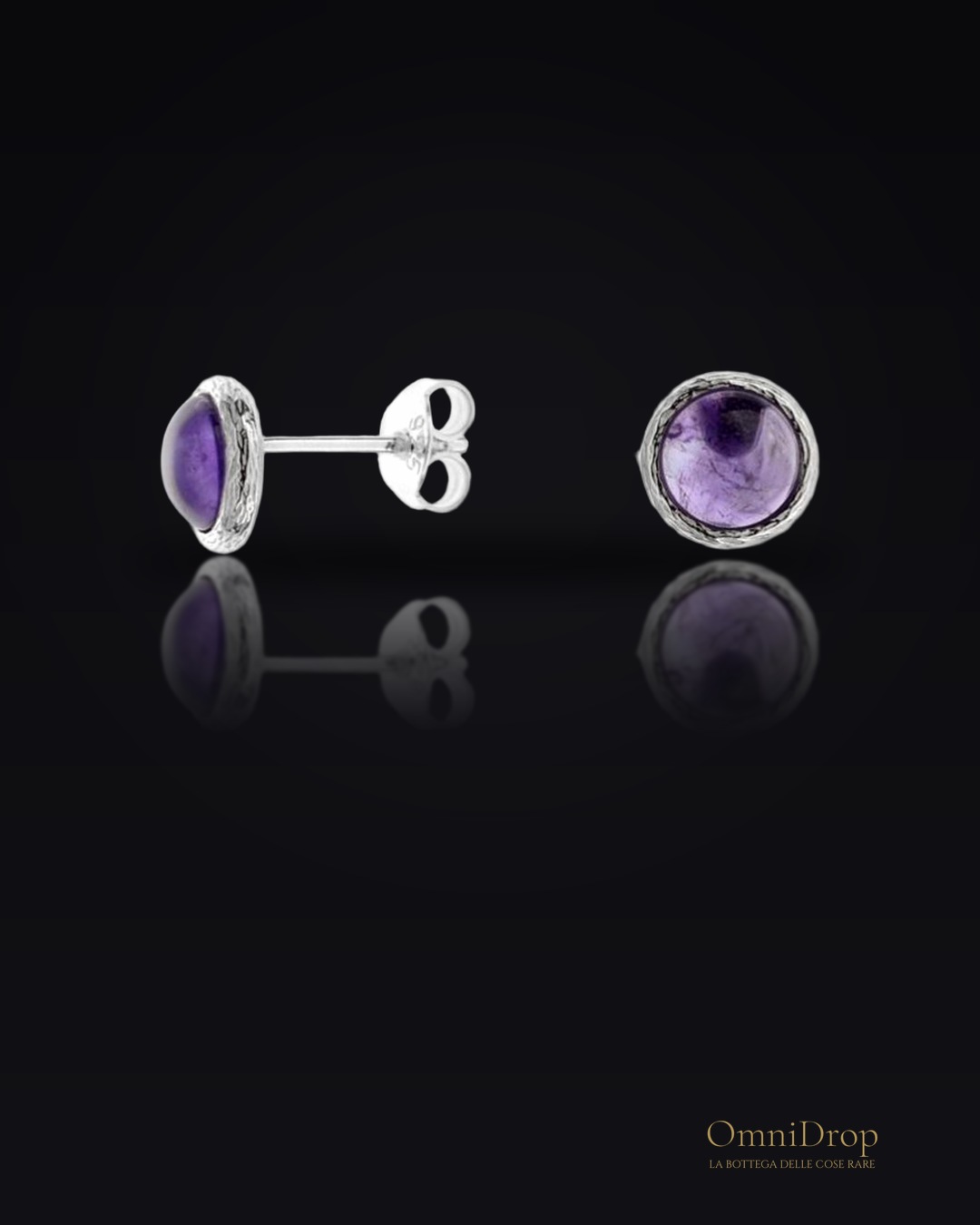 Orecchini di ametista viola in argento 925 rodiato, per celebrare la tua luce