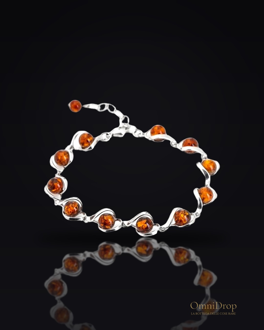 Bracciale ambra cognac, per custodire il sole del tuo sorriso