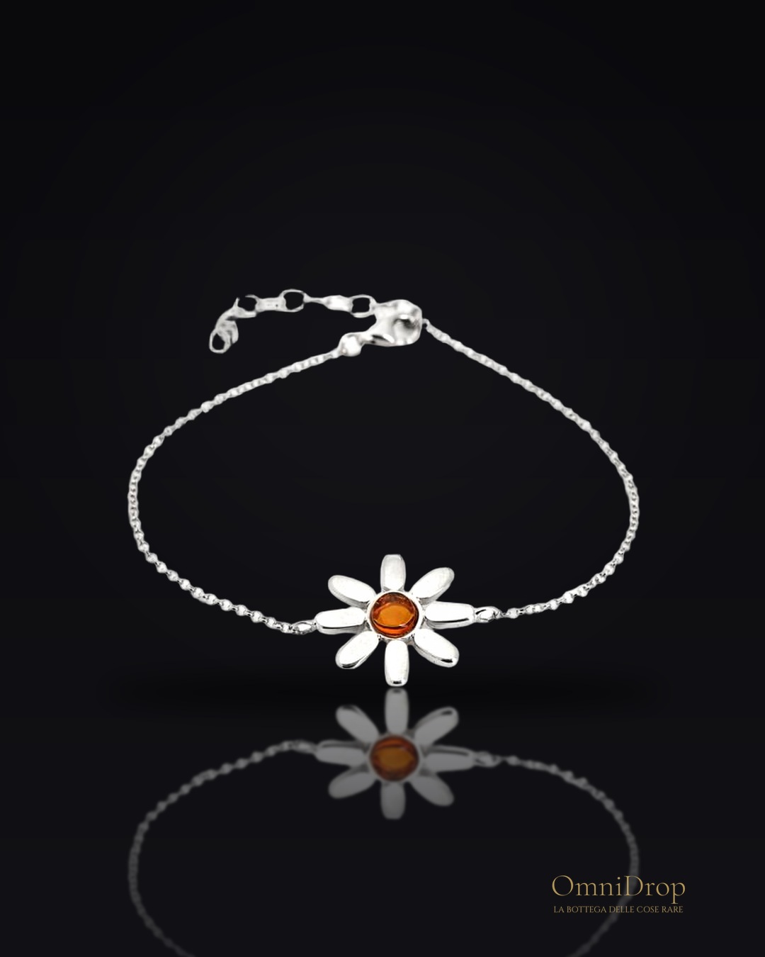Braccialetto a fiori con ambra, per evocare i ricordi