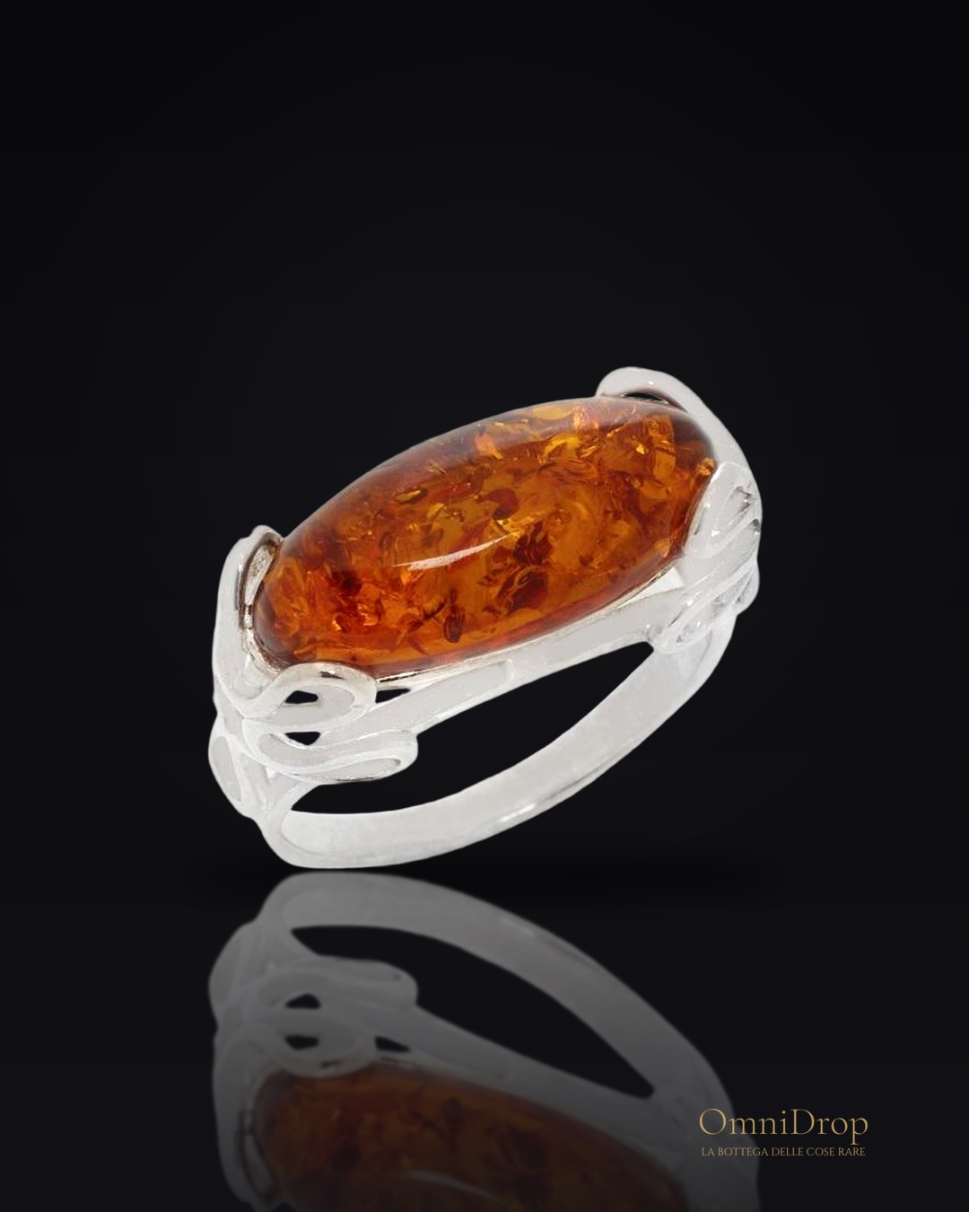 Anello ambra cognac, per conservare i ricordi