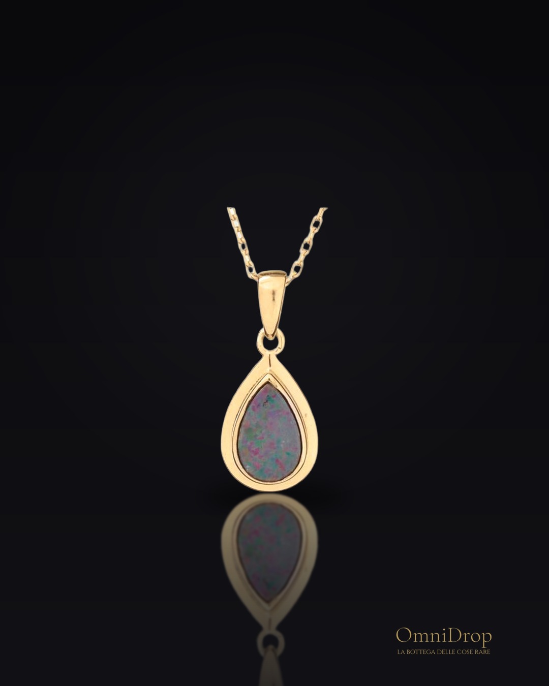 Pendente in argento 925 con doppio opale blu, per custodire la tua serenità: Serenità protetta