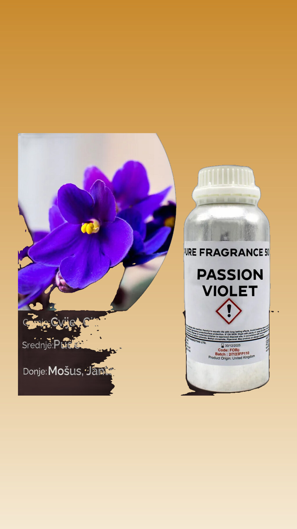Olio essenziale puro di violetta — profumo elegante unisex