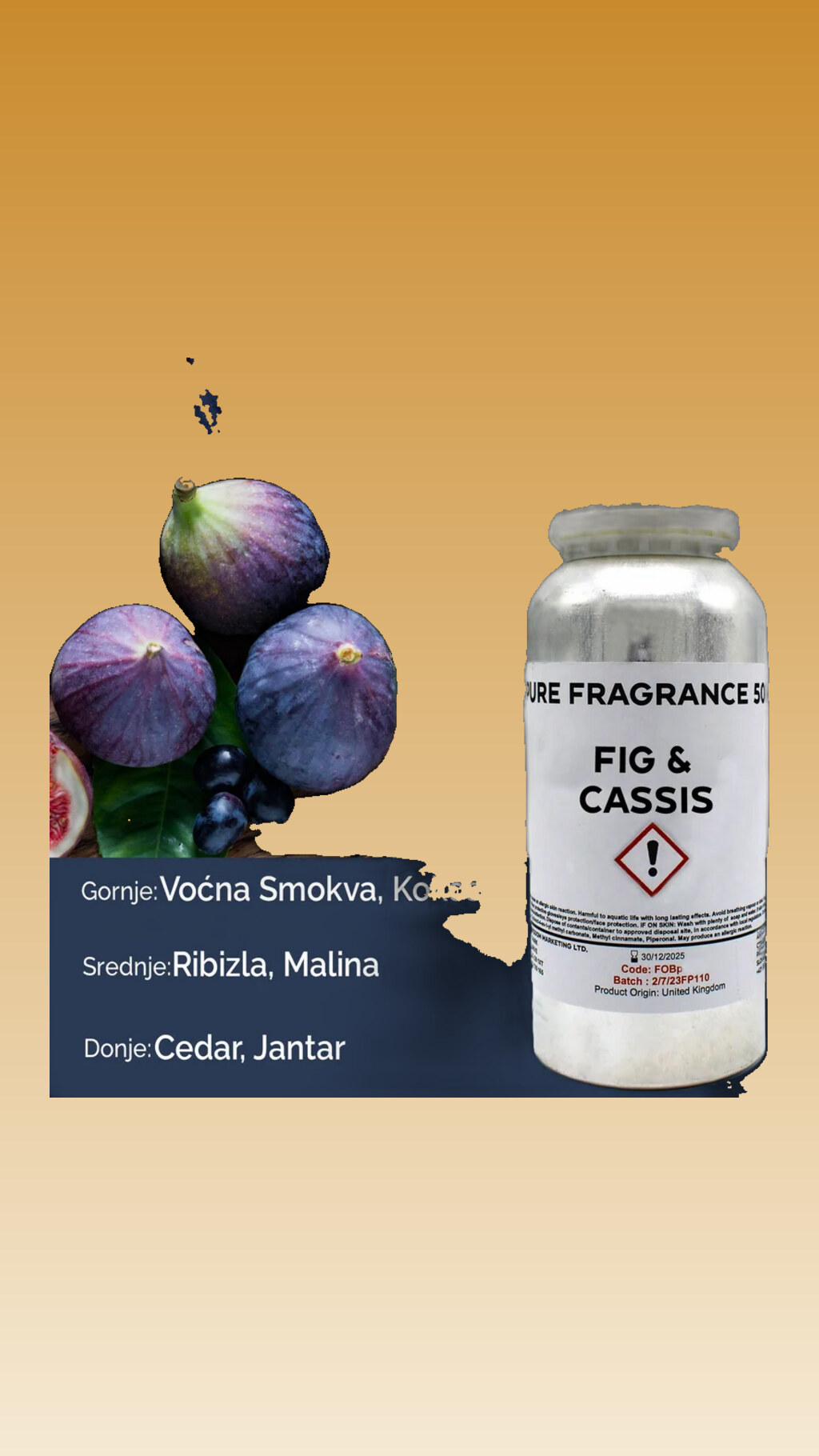 Olio essenziale puro di fico e cassis — profumo persistente