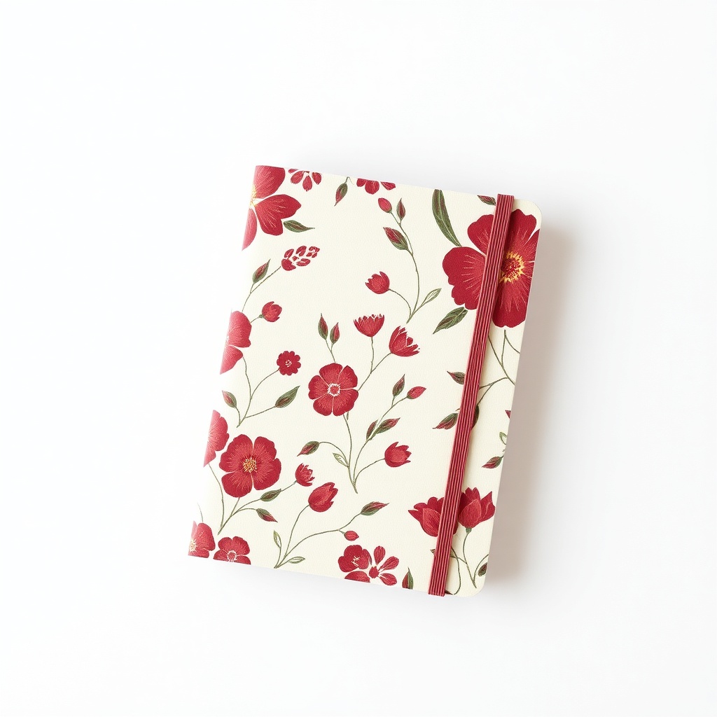 Quaderno in cotone fiori di bordeaux - un luogo per scrivere i tuoi pensieri più preziosi — per un angolo da proteggere.