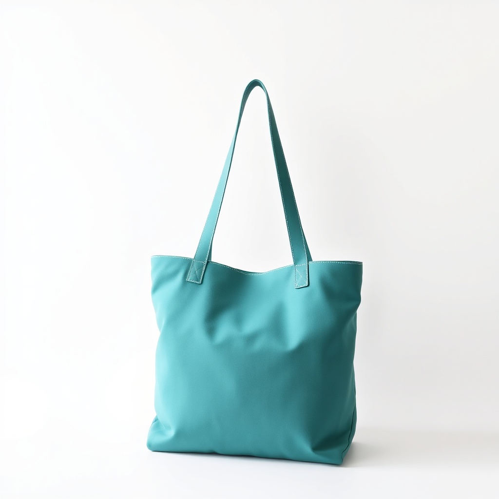 Borsa a spalla morbida tessuto blu acqua — Stile quotidiano