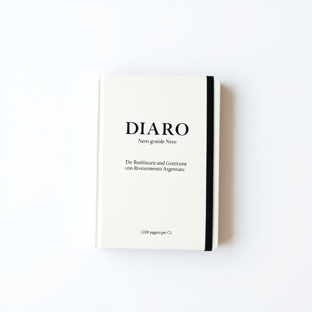 Diario di gratitudine con copertina in argento per un angolo di riflessione quotidiana