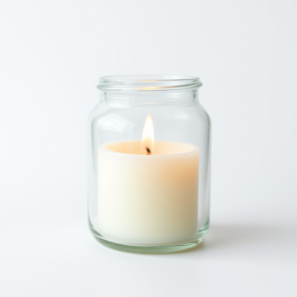 Vaso di vetro con candele artigianali — un rituale di luce e calore per l'anima